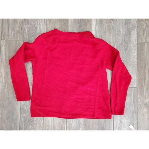 Talbots Factory Red Cotton Open Front Cardigan In XL - Picture 2 of 6